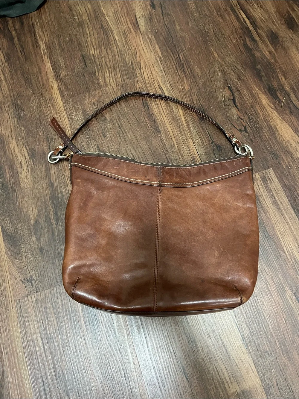Vintage Coach Brown Leather Hobo Shoulder Bag